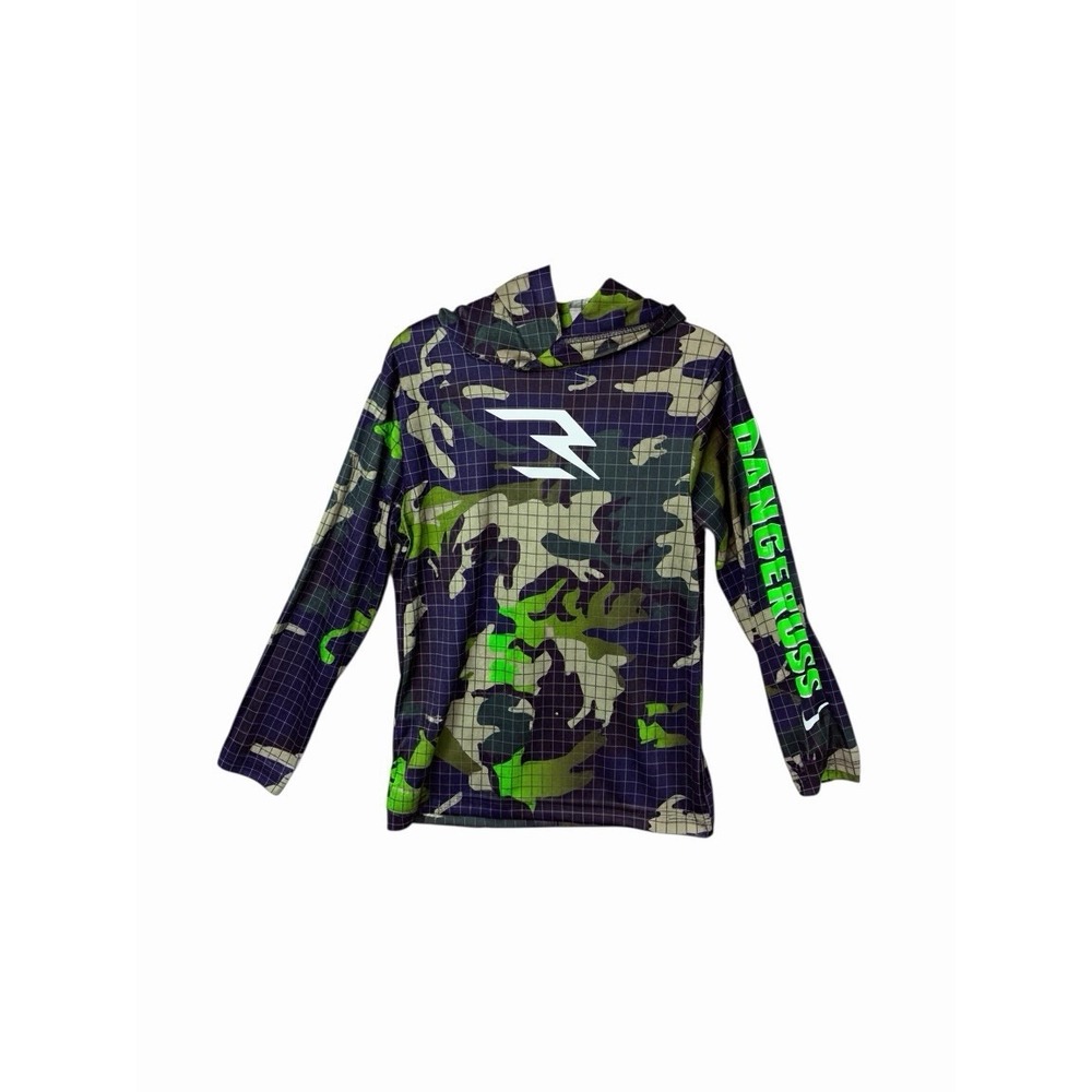 Nike Boys Camo Hoodie, Limited Ed, Russell Wilson DangeRuss Logo, Medium, NWT